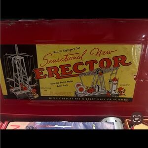Gilberts 1958 7 1/2 Engineering Erector Set with Red Case- complete